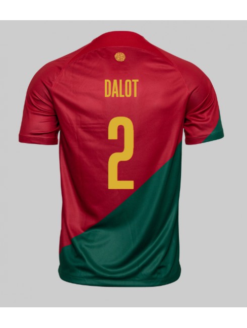 Portugal Diogo Dalot #2 Replika Hemmakläder VM 2022 Kortärmad
